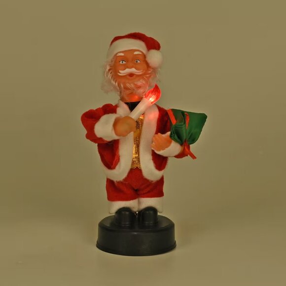 Fun Dancing and Singing Light Up 8-inch Santa Claus with Torch - Picture 2 of 2